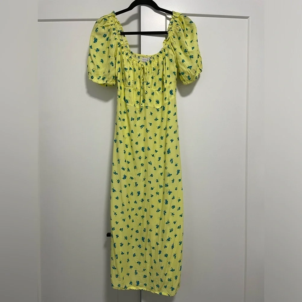 Faithfull the Brand Bette Midi Dress in Lemon Luda Floral Size 8 / Large - Picture 6 of 15